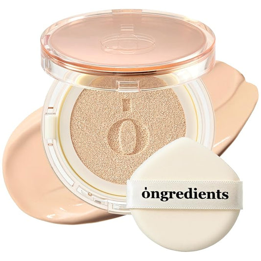 Skin Barrier Glow Cover Cushion, All-day Coverage, Glow Finish, Lightweight, Skincare-Like Texture, Non-cakey Makeup, Korean Cushion Foundation (#21C Pure, 0.49 oz)