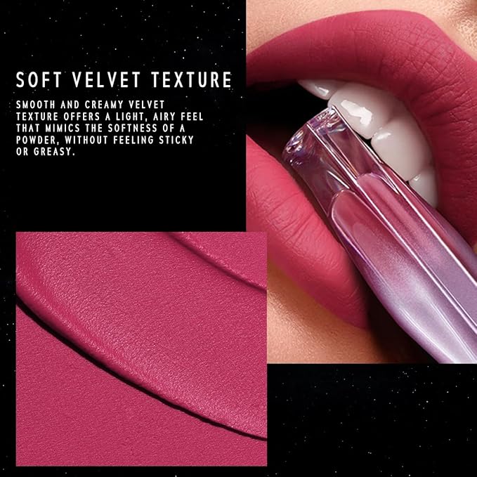 NEBULA VELVET LIP CREAM-Long Lasting Lip Stain, Waterproof and Transferproof Lip Tint, Matte Finish, Smooth Out Lip Lines, Lightweight & High Coverage, Stocking Stuffers (10 COSMIC CORAL)