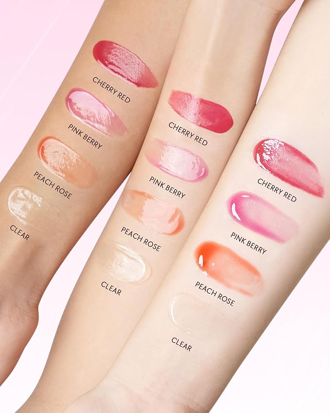 SKINTIFIC Peptide Brightening Lip Serum, Hydrating & Plumping Tinted Lip Gloss, Moisturizing Lip Balm with Polypeptides & Squalane for Glossy Sheer, Smooth Lips (04 Pink Berry)