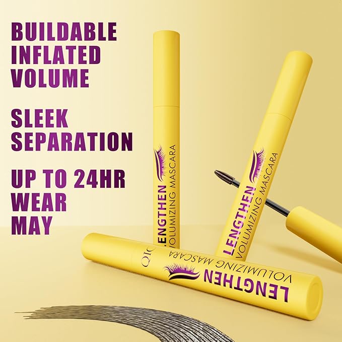 2PCS Bubble Mascara – Lightweight Volumizing Mascara for Fluffy, Lifted Lashes – Smudge-Proof, Jet Black Formula for Bold Curl, Lash Separation & Long-Lasting Bouncy Volume – No Clumps or Flakes