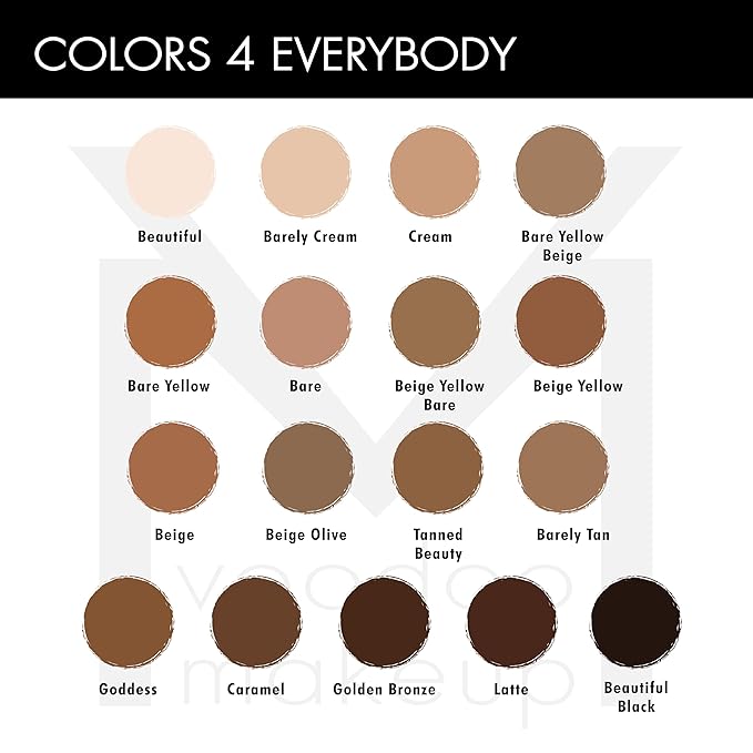 Voodoo Makeup Coconut Cream Foundation in Bare - Cream to Powder Foundation - Wet or Dry Application - Buildable, Lightweight for Even Skin