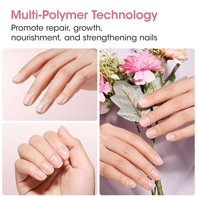 GELLEN Nail Strengthener, 8-In-1 Nail Repair Serum Growth for Thin Brittle Damaged Nails, Non Polish, Air Dry Clear Nail Growth Care Treatment, Keratin Calcium Formula, Cherry Blossom Scent