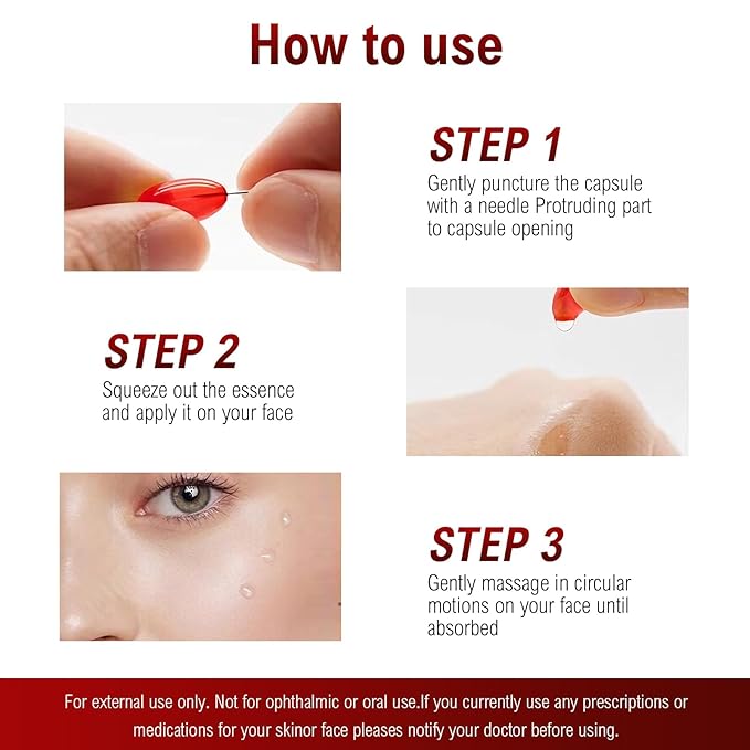 LONGCHANX Rose Essential Oil Gel, Face Oils, Face Moisturizer for Women, Organic Essential Oils for Face, Skin Care 35g(70 Pcs)