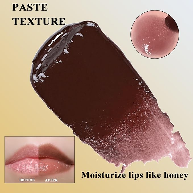 Honey Lipstick Tinted Lip balm, Hydrating Nourishing Sheer Formula Lipstick, Natural Glossy Finish (1 PC BLACK)