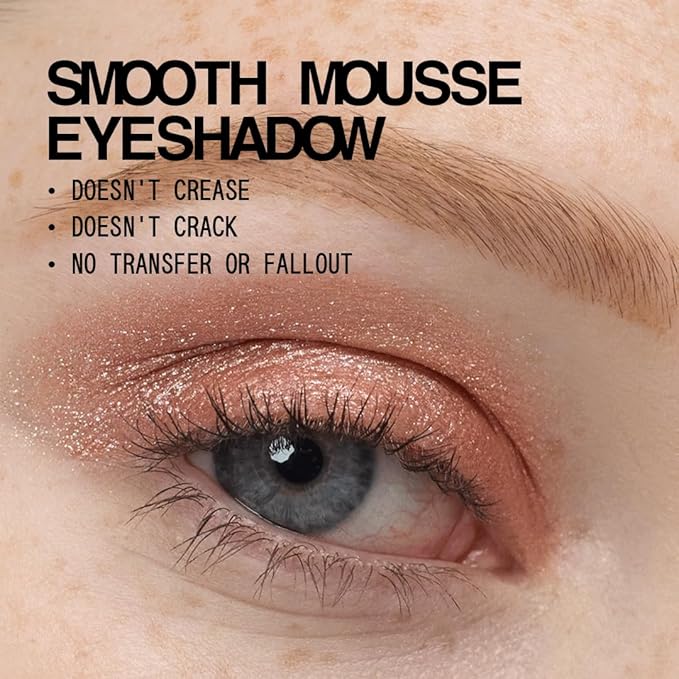 aboutface Fractal Glitter Eye Paint Smolder – Smudge-Proof, Long-Lasting Liquid Eyeshadow – Intense Sparkle with Mousse Texture – Vegan, Cruelty-Free – 0.13oz (Shimmering Mauve)