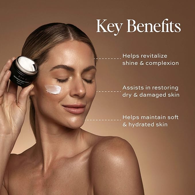 DIME Beauty Restorative Night Cream, Facial Moisturizer with Ceramides and Sea Buckthorn, 1.7 oz / 50 ml in Pump