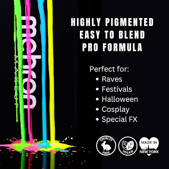 Mehron Paradise FX UV Neon Glow – Neon UV Nebula 1.4 oz | Water Activated Black Light UV Paint for Raves, Costumes, SFX, Halloween, Stage, Theater & Cosplay