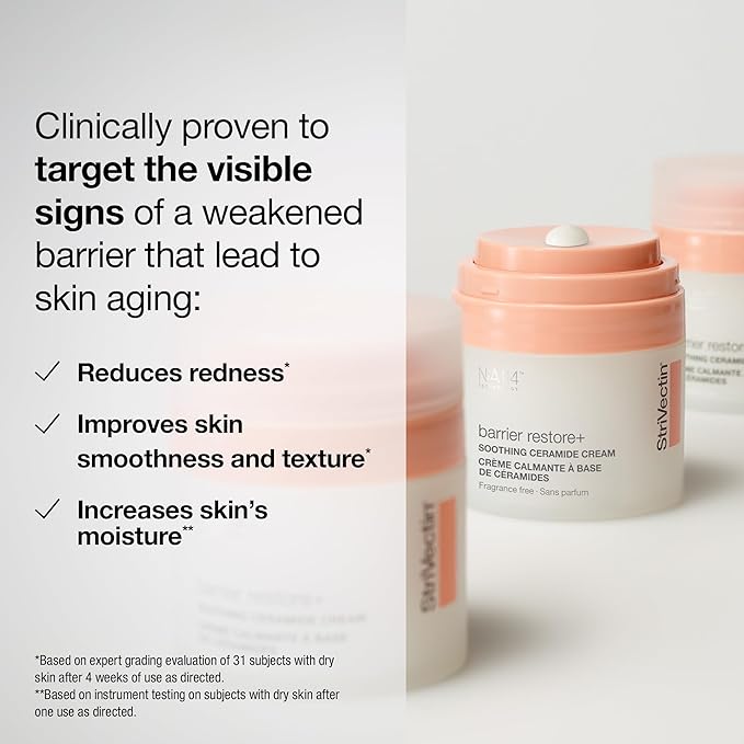 StriVectin Barrier Restore + Soothing Ceramide Cream with Ceramides + Niacinamide, Hydrating & Soothing, Fragrance‑Free, Turmeric, Face & Neck Moisturizer