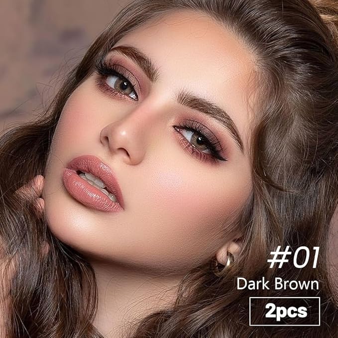 2pcs Dark Brown Brow Gel set – Volumizing, Buildable, Wax-Gel Hybrid for Full, Voluminous Brows, Locks Hairs in Place, Waterproof, Available in Brunette (01#)