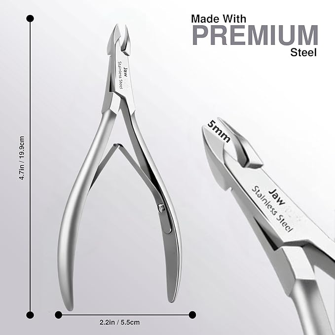 UM Supplies Cuticle Trimmer | Hangnail Remover | Extremely Sharp | Professional Cuticle Nippers | Stainless Steel | Cuticle clippers | Pedicure Manicure Tool (jaw 14) 5mm (Double Edge)