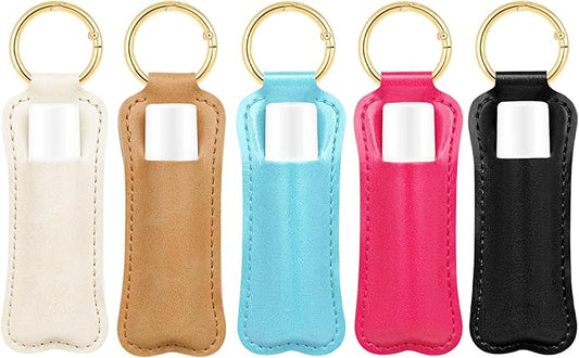 WK IEASON Lip Balm Holder for Chapstick Lipstick Sleeve Keychain,Small Christmas Gifts Stocking Stuffers for Teen Girls Women