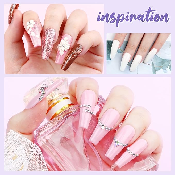 SAVILAND Acrylic Nail Kit with Drill: 15g White Pink Clear Acrylic Powder and Liquid, 100 Nail Forms, Brushes, Primer, Top Gel, Extension Tools Kit for Beginners Home DIY & Salon Use