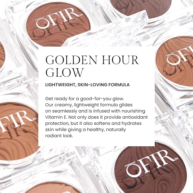 OFIR Geo Sculpt Blendable Cream Bronzer | Buildable Radiant Finish with Vitamin E | Vegan & Cruelty Free Makeup Bronzer | Sun Kissed Glow Compact For Sculpting Cheekbones | Mesa - Deep Brown, 0.24 oz