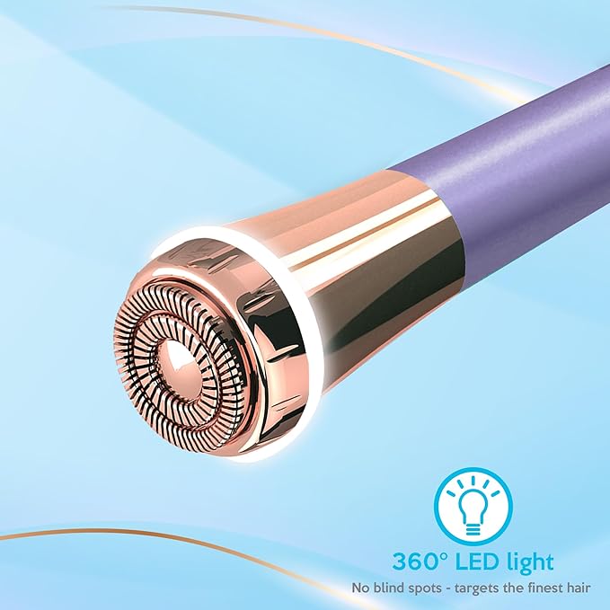 iMusthav Facial Hair Remover for Women | 18K Gold 20mm Dual Ring Head | 360° LED Light USB Rechargeable