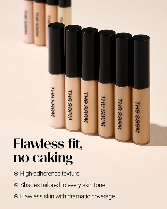 THESAEM Cover Perfection Tip Concealer 0.2 fl.oz. - 2.0 Rich Beige Warm Beige for Deep Skin Tone 23 - High Coverage Long Lasting Concealer - Korean Makeup for Dark Circles & Blemishes