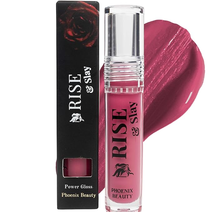 Power Gloss – Mauve Pink Vegan Lip Gloss with High Pigment, Hyaluronic Acid & Jojoba for Bold, Non-Sticky, Moisturizing Shine (Flirtini)