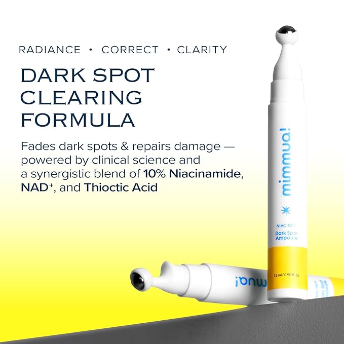 Dark Spot Ampoule | Korean Clinic Skincare - NAD+ 0.1% & Thioctic Acid 0.01% & Niacinamide 10% | Overnight Treatment for Melasma, Hyperpigmentation, Discoloration, Acne Scars | 15ml/4ea