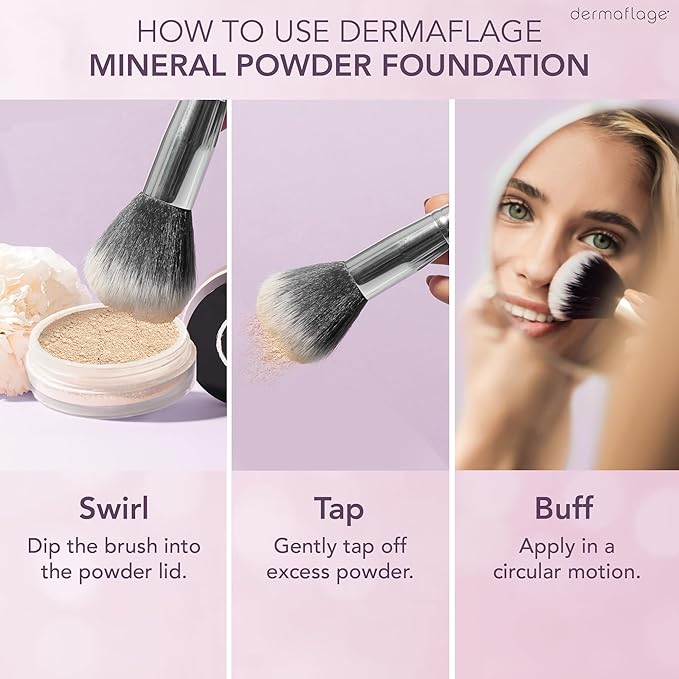 Dermaflage SPF Mineral Powder Sunscreen for Sensitive Skin, All Natural Sunscreen Powder, Broad Spectrum