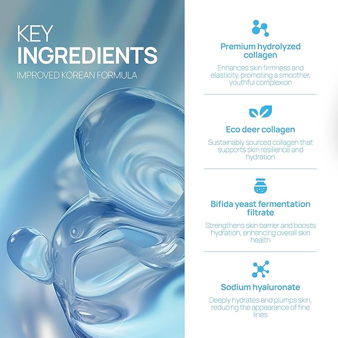 Welaroise Bio Protein Collagen Hydrogel Deep Face Mask - 35% More Collagen, Intense Hydration & Moisturization, Firming, Anti-Aging, Skin Renewal, Korean Skincare (Pack of 5)