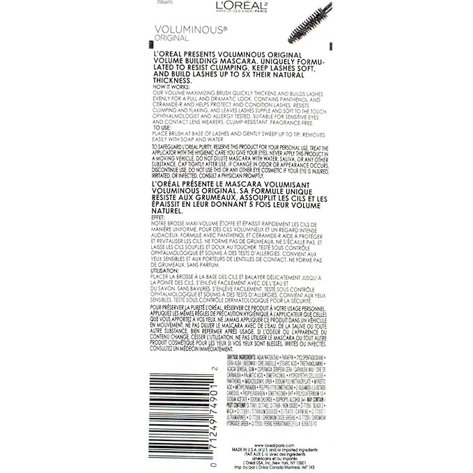 L’Oreal ParisVoluminous Original Mascara: Black #305