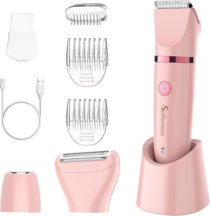 Scttomon Electric Lady Shaver for Women - Painless Razor, Bikini Trimmer, Facial Hair Removal, Body Trimmer for Face, Legs, Underarm, Pubic - Wet and Dry Flawless 3 in 1