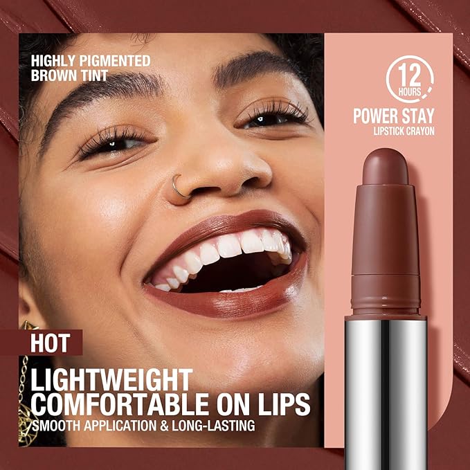 Erinde Mauve Plum Matte Lipstick Crayon, Waterproof Long Lasting Lip Liner Pencil for Women, High Pigment Creamy Velvet Neutral Lipstick, Vegan & Cruelty-Free, 02