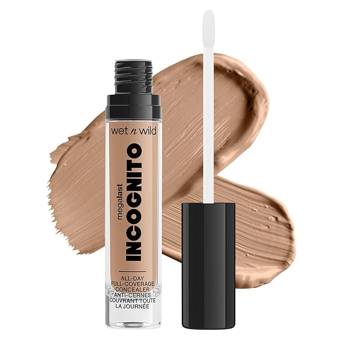 wet n wild Mega Last Incognito All-Day Full Coverage Liquid Matte Concealer, Medium Golden, 0.18 Ounce