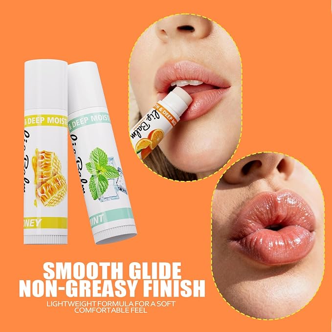 Jolilab Lip Care, Flavored Moisturizing Lip Balm Variety Pack, 12 Flavors: Honey, Pineapple, Mint, Orange, Coconut & More, Long-Lasting Hydration, 0.17 Oz/Stick, 12-Pack