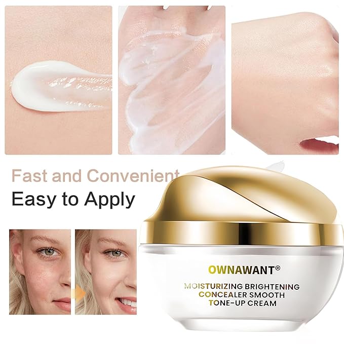 ownawant crema de maquillaje, Moisturizer brightening concealer smooth, tone up cream (2PCS)