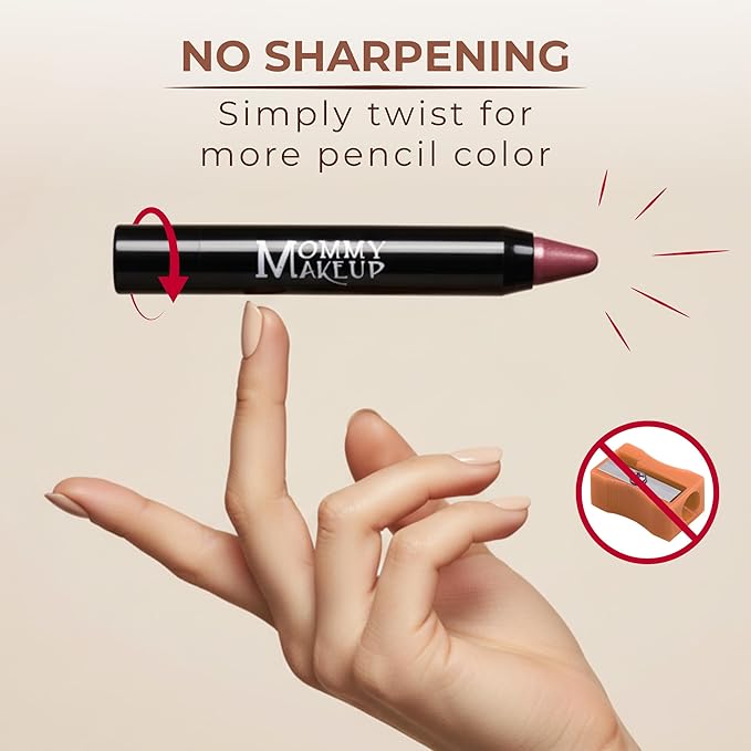 Mommy Makeup Triple Sticks Lipstick, Cream Blush & Treatment All-In-One with Shea & Cocoa Butter - Soft & Creamy Moisturizing Lip Crayon For Lips & Cheeks (Glinda)