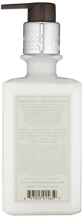 Antica Farmacista Body Moisturizer - Scented Moisturizing Lotion with Aloe Vera, Green Tea & Sweet Almond Oil - Luxury Gift for Any Occasion - Bergamot & Ocean Aria, 10 fl oz