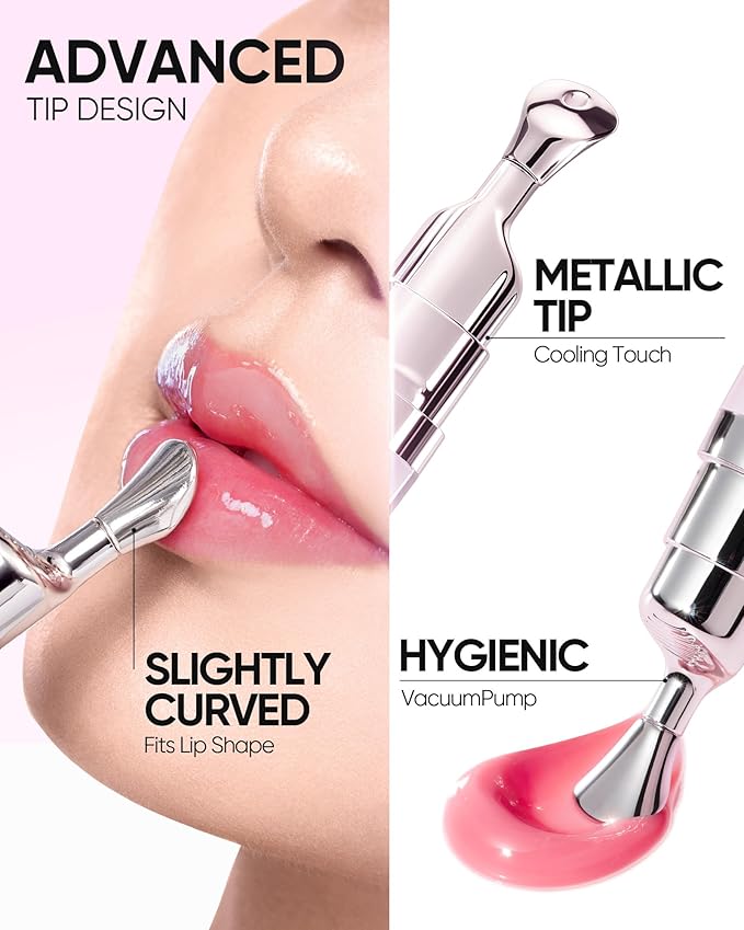 SKINTIFIC Peptide Brightening Lip Serum, Hydrating & Plumping Tinted Lip Gloss, Moisturizing Lip Balm with Polypeptides & Squalane for Glossy Sheer, Smooth Lips (04 Pink Berry)