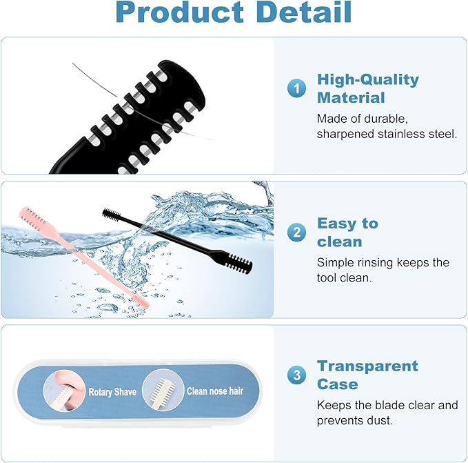 5PCS 2-in-1 Nasal Hair Cutter, Upgrade Manual Double Sided Nose Hair Trimmer Cutter for Women and Men 360°Rotating Nose Hair Remover Grooming Tool knife Razor Portable Nostril hair kit (Dark Green)