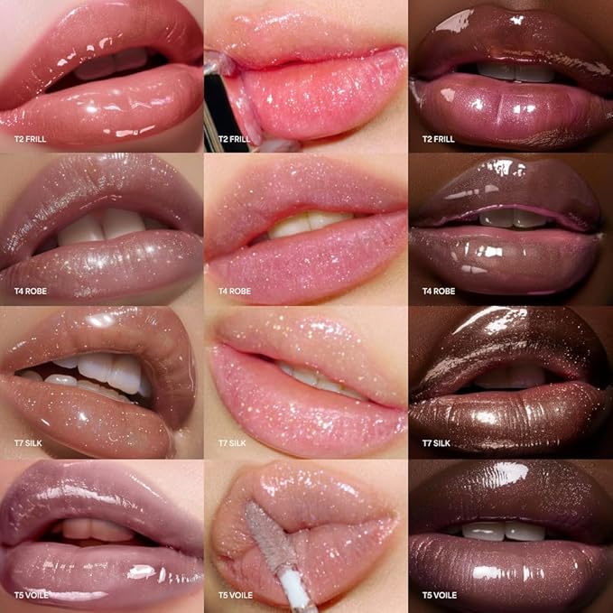 ENTROPY MAKEUP Tulle Lip Gloss, Lightweight 3D Pearl Shimmer, Ultra-Gloss High Shine, Non-Sticky Moisturizing Lip Gloss with Peptide Complex, Satin