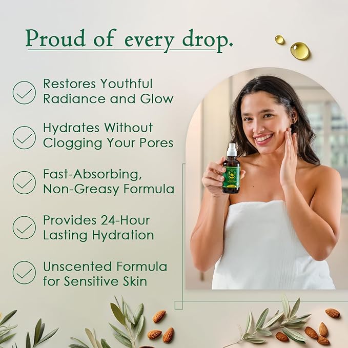 Ancient Greek Remedy Face Oil for Dry Skin - Organic Unscented Anti-Aging Facial Serum - Jojoba, Rosehip, Almond, Olive, Vitamin E - Fast Absorbing Hydrating Body Moisturizer for Women & Men 4 oz