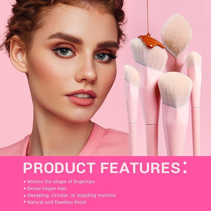 Jessup Pink Makeup Brushes Set 14Pcs Make up Brushes Premium Vegan Foundation Concealer Blush Eyeshadow Eyeliner Powder Highlighter Blending Face Brush Set, T495