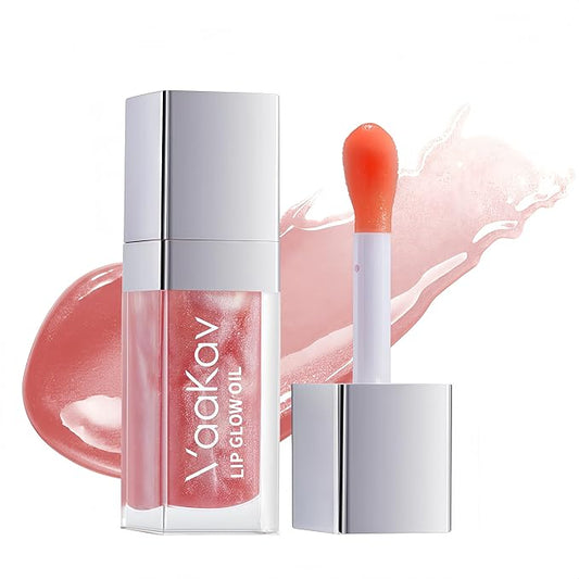 Color Changing Lip Gloss - Non-Sticky Hydrating Lip Oil, High Shine Glassy Finish, PH Reactive Tinted Lip Plumper, Long Lasting Moisture & Glow(03 PEACH SHINE)