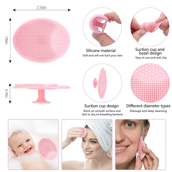 Silicone Face Scrubber, 1pcs Exfoliating Lip Brush, 1pcs Cleansing Brush,2pcs Face Mask Exfoliator Blackhead Skin Care Tool