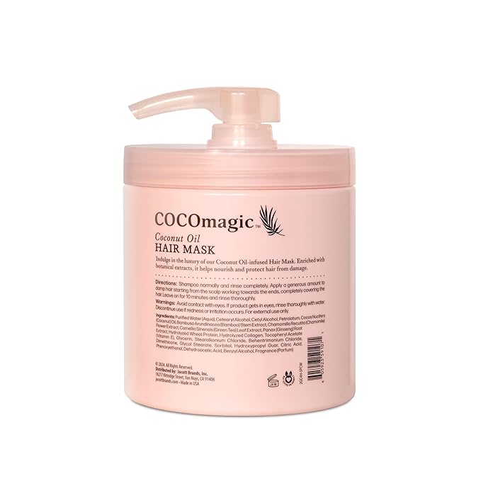 Cocomagic Coconut Oil Hair Mask - Repairs Damage, Prevents Frizz, Restores & Adds Shine | Protein Rich & Extra Hydrating | Paraben Free, Cruelty Free, Made in USA (16 Fl Oz, 2 Pack)