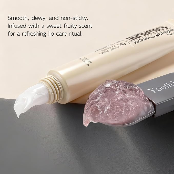 YouthVibe Lip Sleeping Mask Overnight Moisturizing – 5% Volufiline, Squalane, Shea Butter, PDRN & Collagen Hydrating Lip Mask Treatment for Lip Care, Dry & Flaky Lips