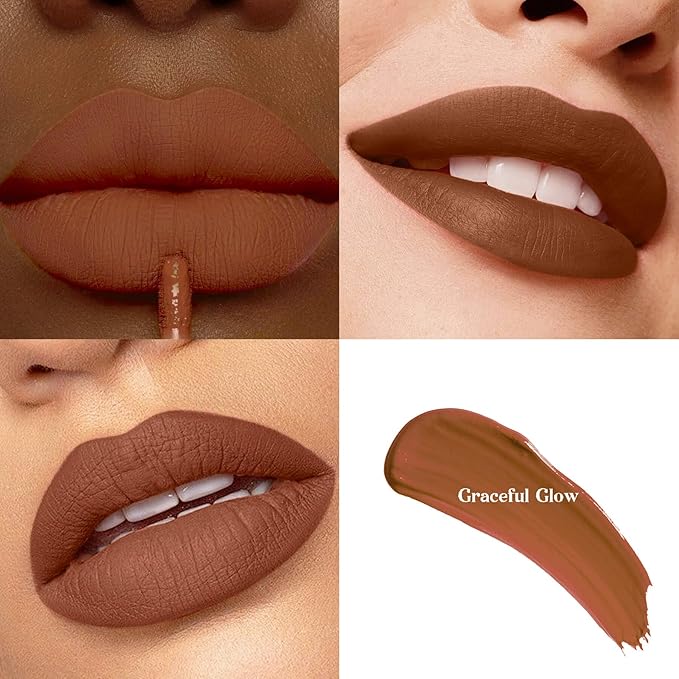 3-Pack Multicolor Matte Liquid Lipstick Set – Peach Pink, Nude Pink & Caramel – Long-Lasting, Smudge-Proof, Waterproof – High-Pigment, Transfer-Resistant Colors for All-Day Wear