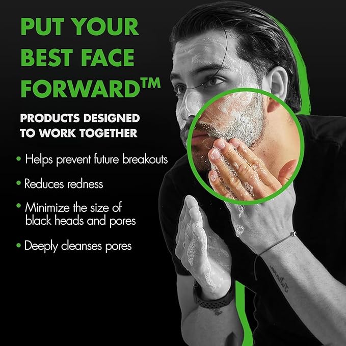 Tiege Hanley Acne Treatment Skin Care Set for Men, System Level 1, Tiegeclear Advanced Routine With Salicylic Acid Wash, Glycolic Acid Pads, and Serum, All Skin Types, Men’s Skin Care, 3 Piece Kit