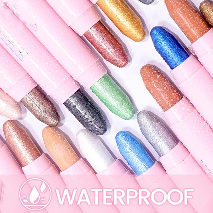 2in1 Shimmer Cream Eye Shadow Stick -Mauve taupe, Eyeliner Pencil Eyeshadow Palette Makeup, Waterproof Long Lasting Brightener, Crease Proof & Smudge Resistant, Cream Eyeshadow with Built-in Smudger