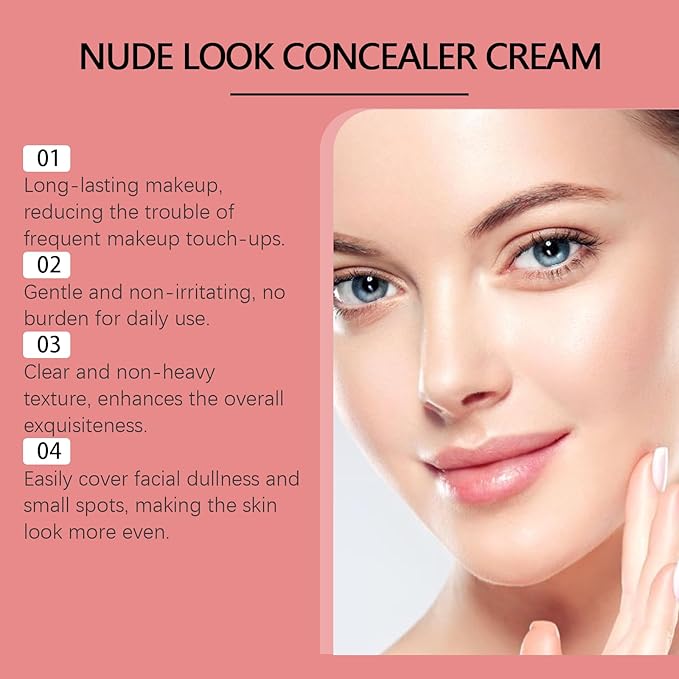 50g Nourishing Concealer Cream - Lightweight Hydrating Formula, Covers Dark Spots & Fine Lines, Evens Skin Tone, Vegan, Cruelty-Free