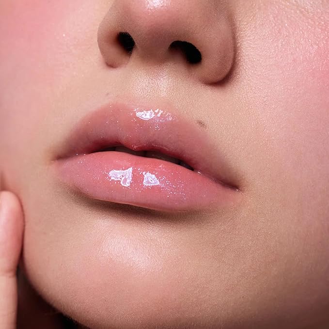 Flower Knows Shell's Jewel Nourishing Lip Glaze,Shimmery Clear Lip Gloss with Hyaluronic,Moisturizing Plumping Oil,Non-Sticky for Girls & Women,0.16 Fl.Oz(P06 Lunar Jelly)
