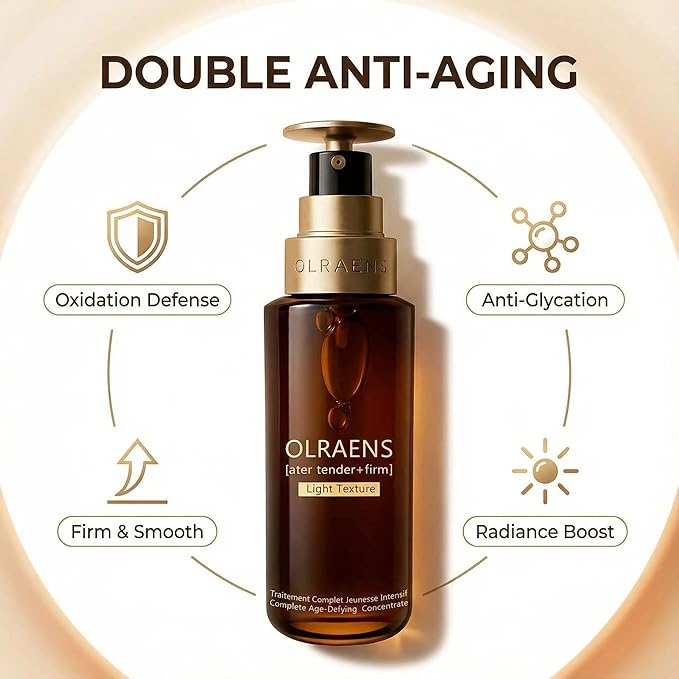 Olraens Double Anti Aging Face Light Naturium Serum | Visibly Firms, Smoothes, Boosts Radiance, and Refines Pores | 24H Hydration | All Skin Types -1.6Fl.Oz / 50mL