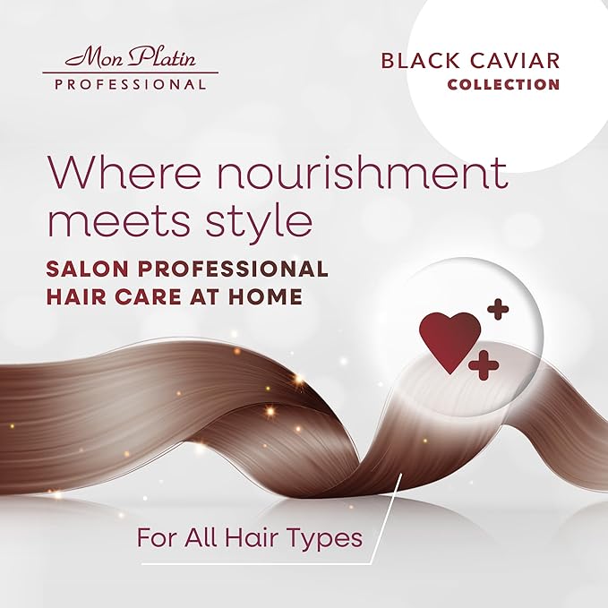 Mon Platin Professional Multi-Action Hair Cream with Black Caviar - 250 ml 12-in-1 Premium Leave In Conditioner Spray for Dry Damaged Hair - Repairing, Moisturizing, Smoothing, and Protecting