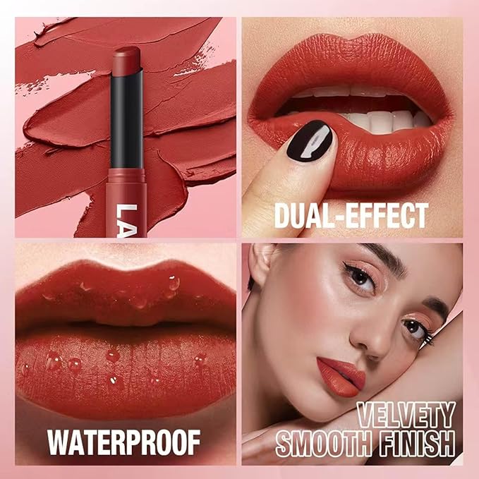Matte Lipstick For Women Girls 24Hr Wear Waterproof Long Lasting Hypoallergenic Lipsticks - Lightweight Non-Drying, Fade-Resistant Formula 12 Trendy Colors for Daily Use Vegan & Cruelty-Free 09