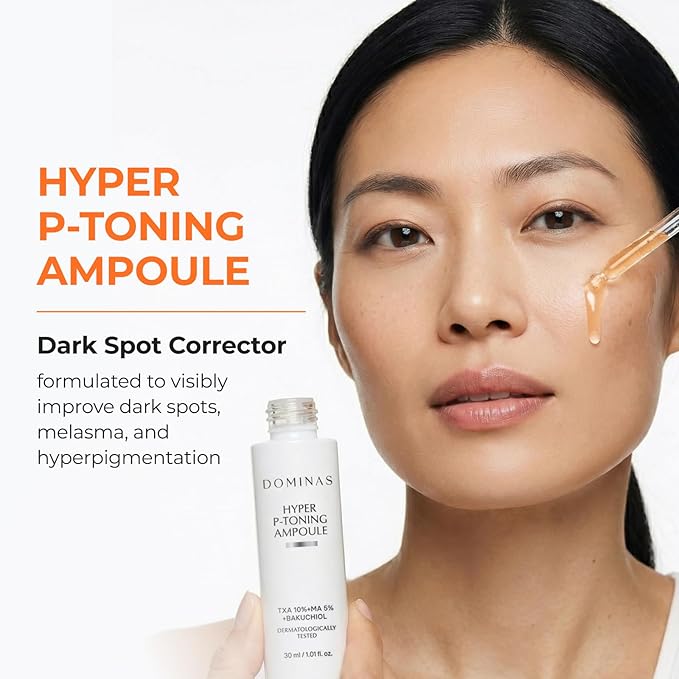 DOMINAS 10% Tranexamic Acid + 5% Mandelic Acid + 5% Niacinamide Brightening Serum, Powerful Dark Spot Corrector for Face, Fast Results in 2 Weeks, 1.01 fl oz