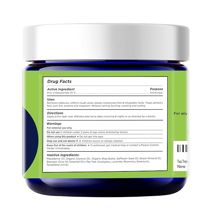 Antifungal Cream - For Itchy Feet and Skin Fungus Relief - Extra Strength Treatment for Athlete’s Foot, Ringworm, and Jock Itch. Moisturizer for Dry Cracked Feet infused with Tea Tree Oil Made in USA